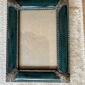 Green and Gold Picture Frame with Ornate Accents